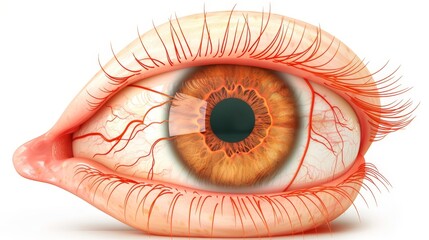 Detailed 3d illustration showcasing the intricate inner anatomy of the human eye structure