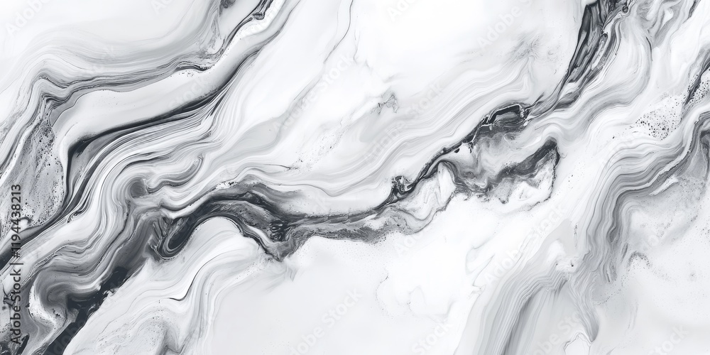 Poster abstract marble ink pattern displaying a beautiful blend of white and gray hues, creating a stunning