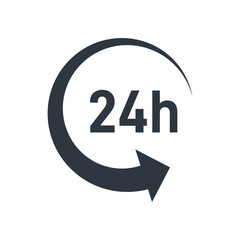 24 hour service on transparent background