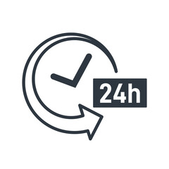 24 hour service on transparent background
