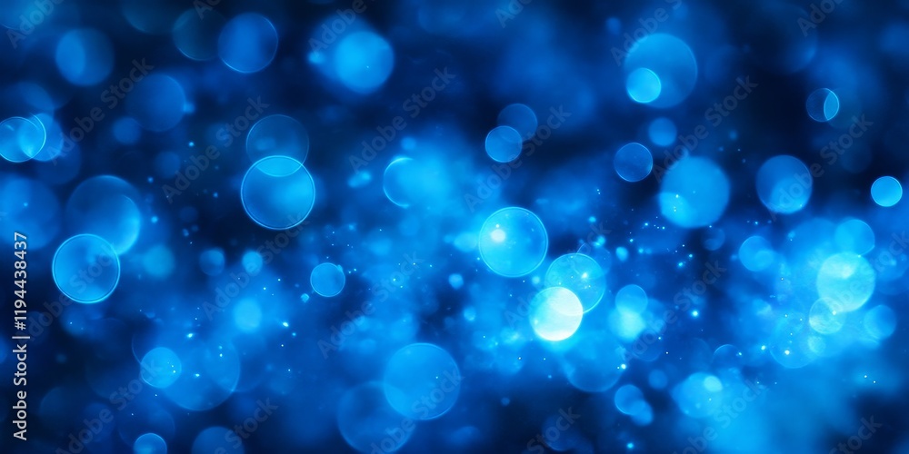 Poster abstract bokeh background in blue color creates a mesmerizing visual effect. this blue color abstrac