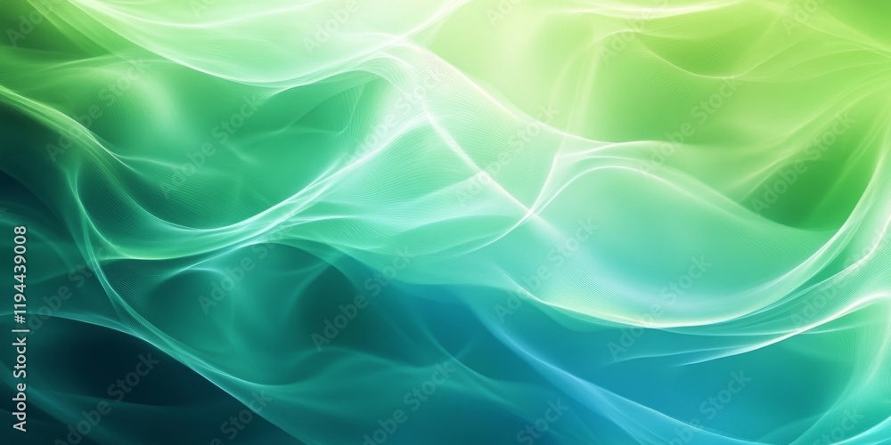 Poster harmonious abstract background image featuring a blend of green and blue colors, creating a tranquil