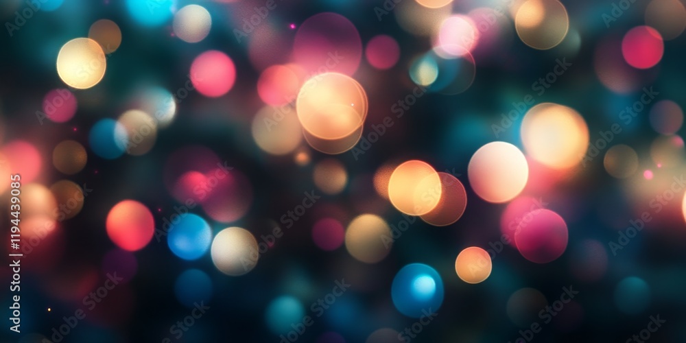 Poster blurred abstract background featuring a defocused dark tone with multicolor light, creating an intri