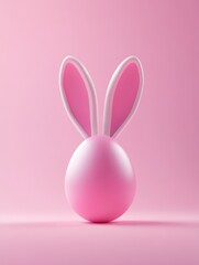 Fototapeta premium Easter egg with bunny ears Minimal concept.