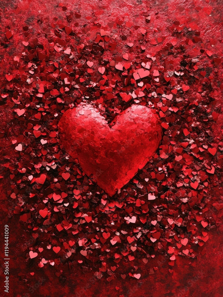 Poster heart valentine background with room for text created with generative ai technology