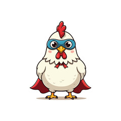 Cute Chicken Hen Standing Cartoon Vector Icon Illustration Animal Nature Icon Isolated Flat Vector