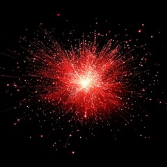 Abstract Red Glitter Explosion on Black Background