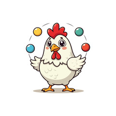 Cute Chicken Hen Standing Cartoon Vector Icon Illustration Animal Nature Icon Isolated Flat Vector