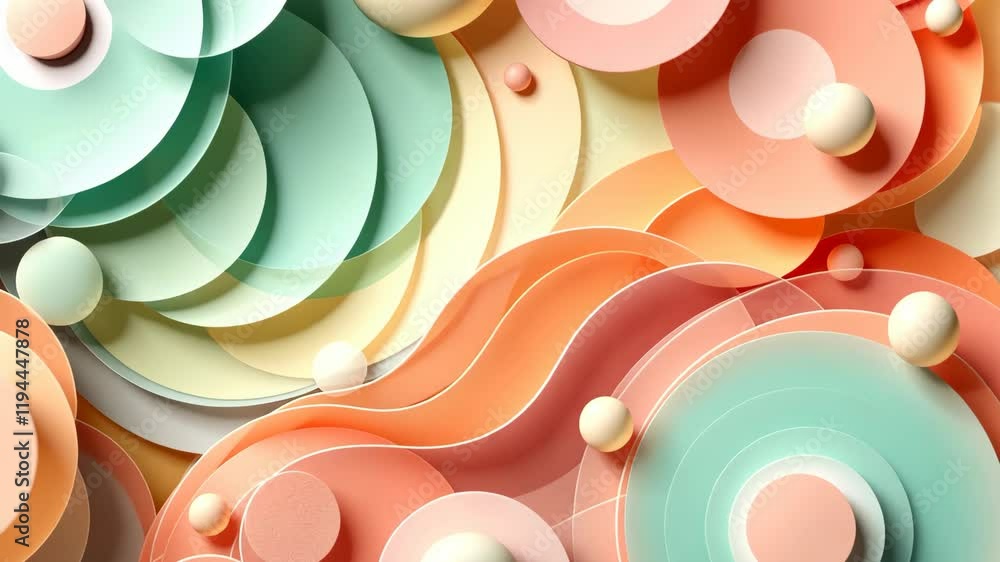 Poster colorful geometric abstract patterns with dynamic layered shapes