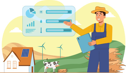 A futuristic farming scene utilizing drones and technology to manage crops efficiently, offering a glimpse into the next generation of agriculture.