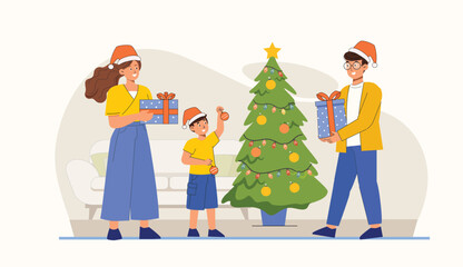 Celebrate the spirit of Christmas with a joyful Santa Claus, surrounded by a beautifully adorned tree, stockings, and a festive atmosphere that captures the magic of the season.