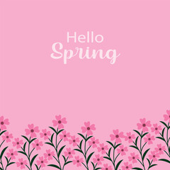 pink background with flowers