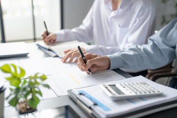 Fototapeta premium Business People Meeting Design Ideas professional investor working new start up project. Concept. business planning in office.