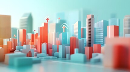 graph on red background