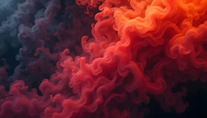 Abstract fiery smoke in warm red and orange tones. Banner for dramatic ads, gaming posters, and action themes.