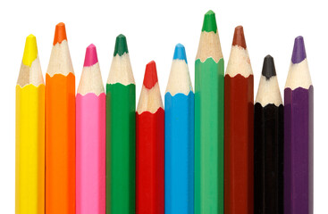 Palette of colorful pencils for children