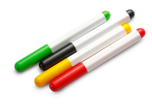 Bright markers on white