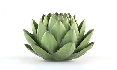 Fototapeta premium Single fresh green artichoke isolated on white.