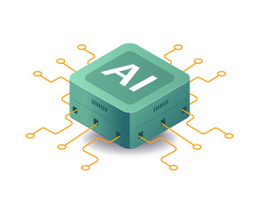 Artificial intelligence technology concept illustration icon