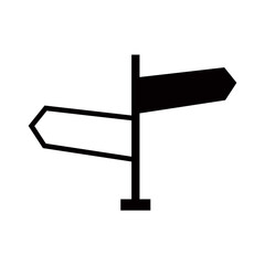 Direction sign on transparent background