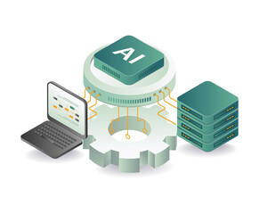 Ai server technology management illustration
