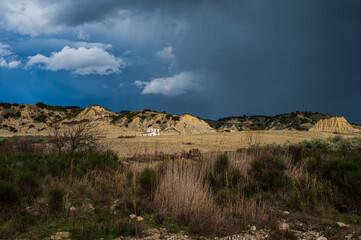 badlands sceneries inside the badlands national park, Matera province, italy