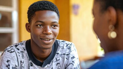 A young man engages in resilience training programs, developed by a woman specialist, to improve caregiving skills