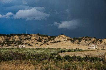 badlands sceneries inside the badlands national park, Matera province, italy