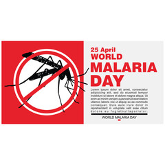 World Malaria Day, 25 April, poster and banner vector