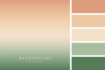 Soft mint green and light brown terracotta beige gradient background with color palette