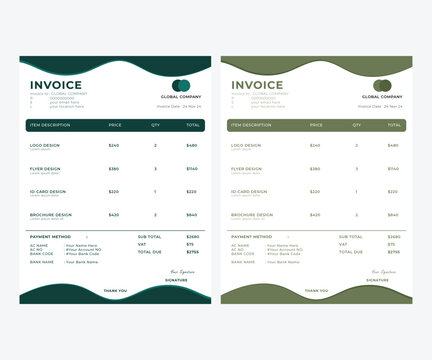 Simple Minimalistic Creative Invoice Template Design