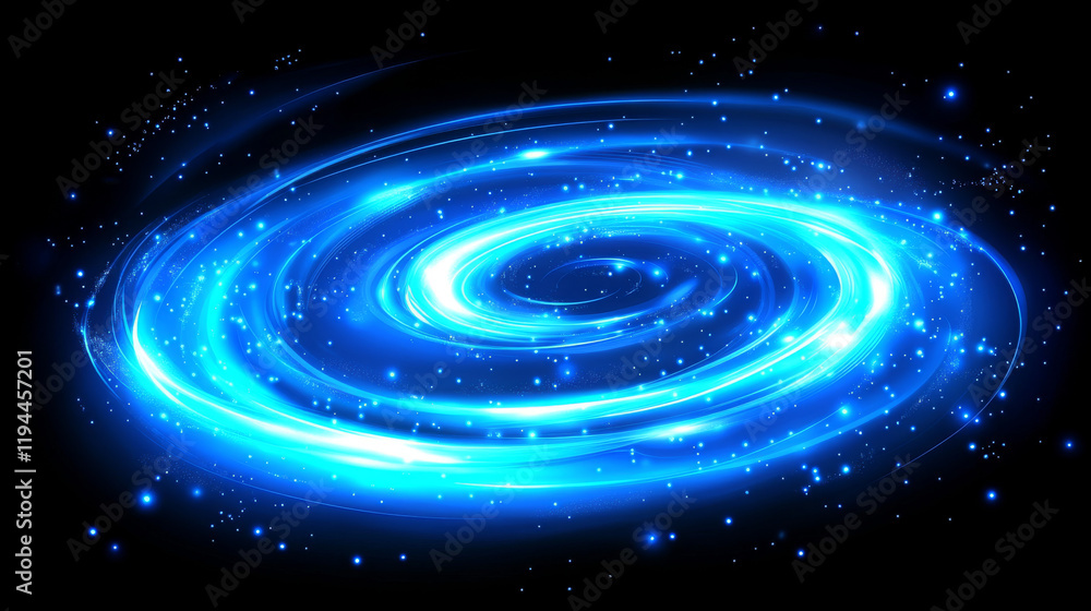 Poster neon speed line light effect with swirl glow wave abstract vector. spiral energy flare curve motion.