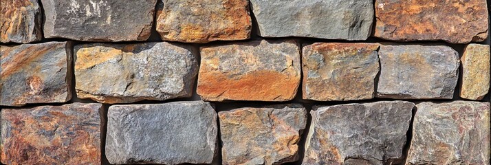 Obraz premium Rustic Stone Wall Texture Background Natural Rock Masonry Design Element
