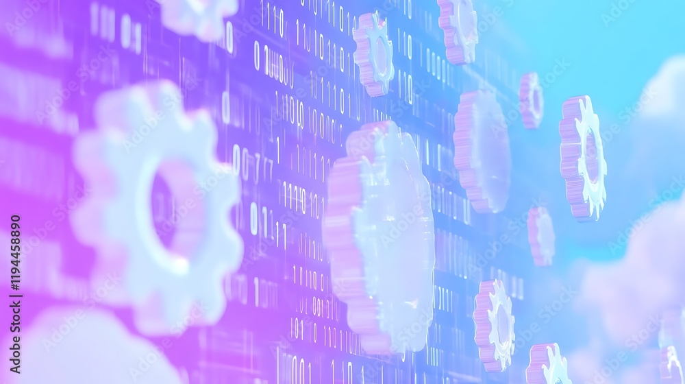 Poster embracing spring innovation with cloud technology and modern data management