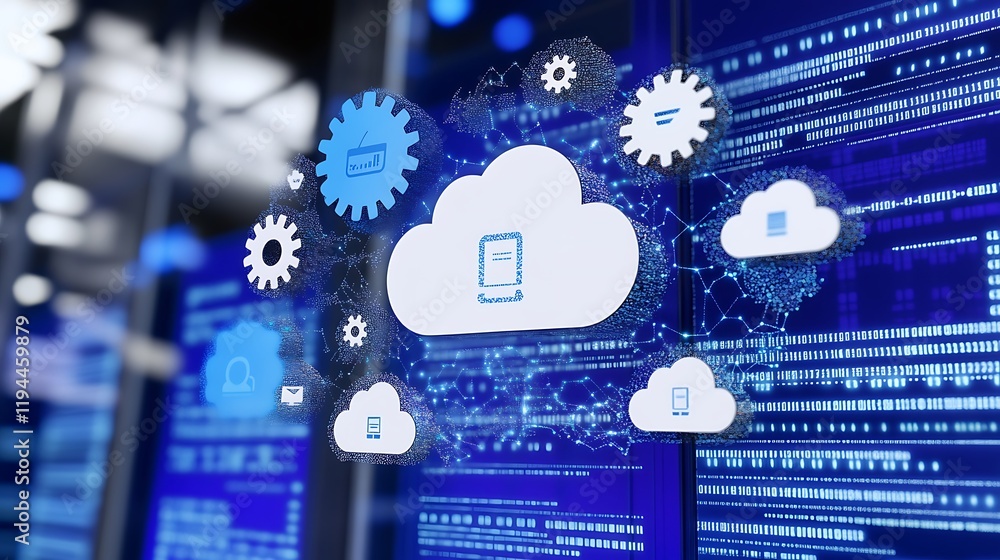 Poster embracing spring innovation with cloud technology and modern data management