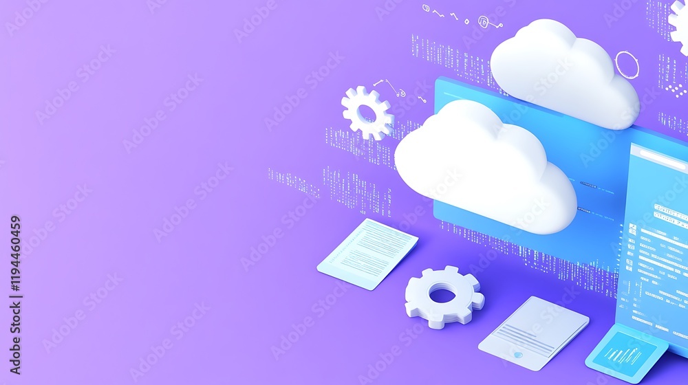 Poster embracing spring innovation with cloud technology and modern data management