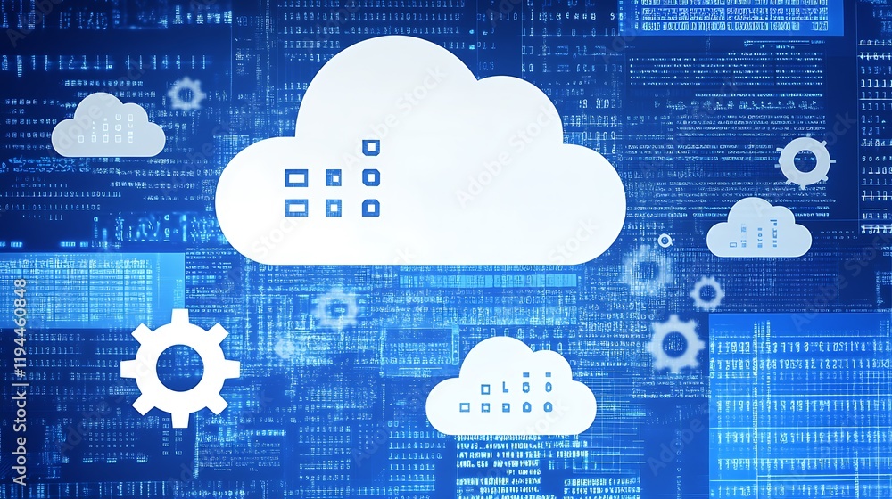 Poster embracing spring innovation with cloud technology and modern data management