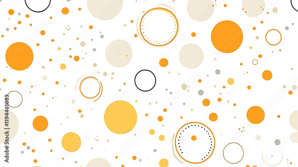 Poster bright and cheerful spring pattern with colorful circles and dots