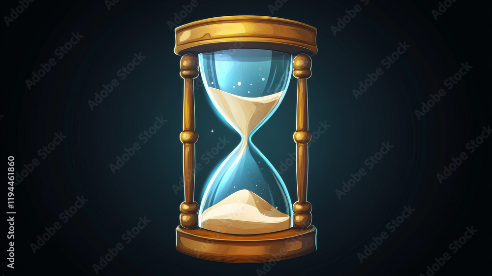 Aufkleber hourglass animation sprite sheet rotating icon set. glass clock with falling sand, isolated sandglas