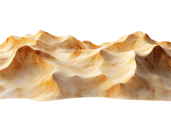 Sand Dunes Landscape Isolated on White Background