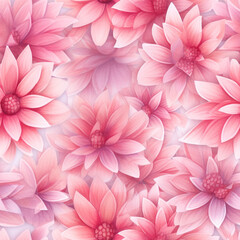 Obraz premium Lush coral and pink dahlias clustered together pink chrysanthemum flowers