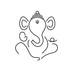 Happy Ganesh Chaturthi Festival greeting with lord Ganesha face illustration. Om or Aum Indian sacred