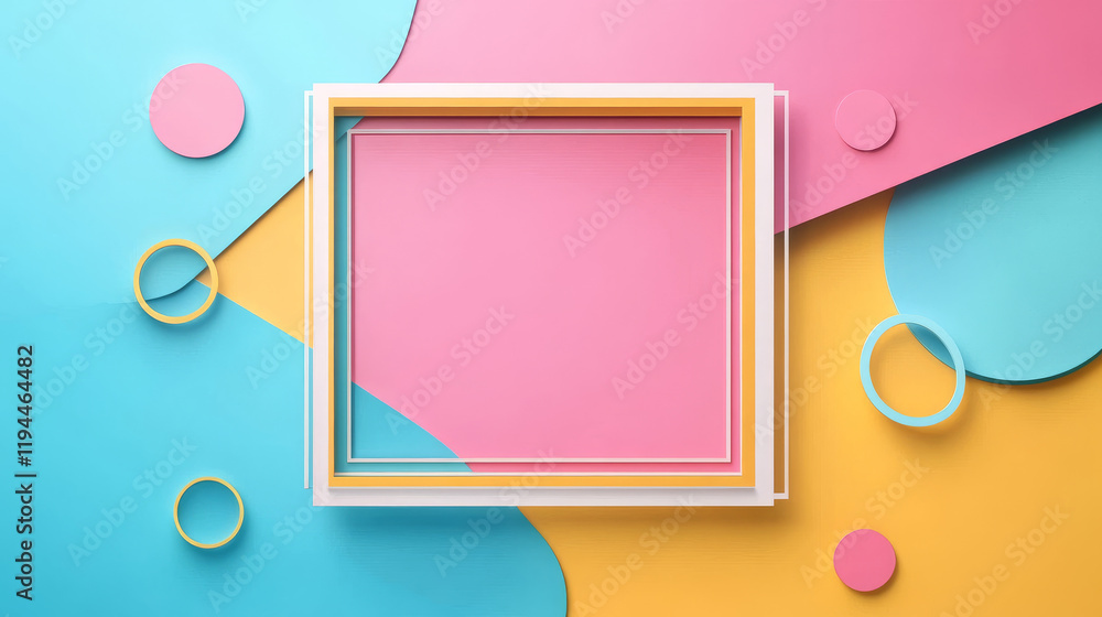 Poster square shadow box frame vector effect template. rectangle page border shade illustration set on tran