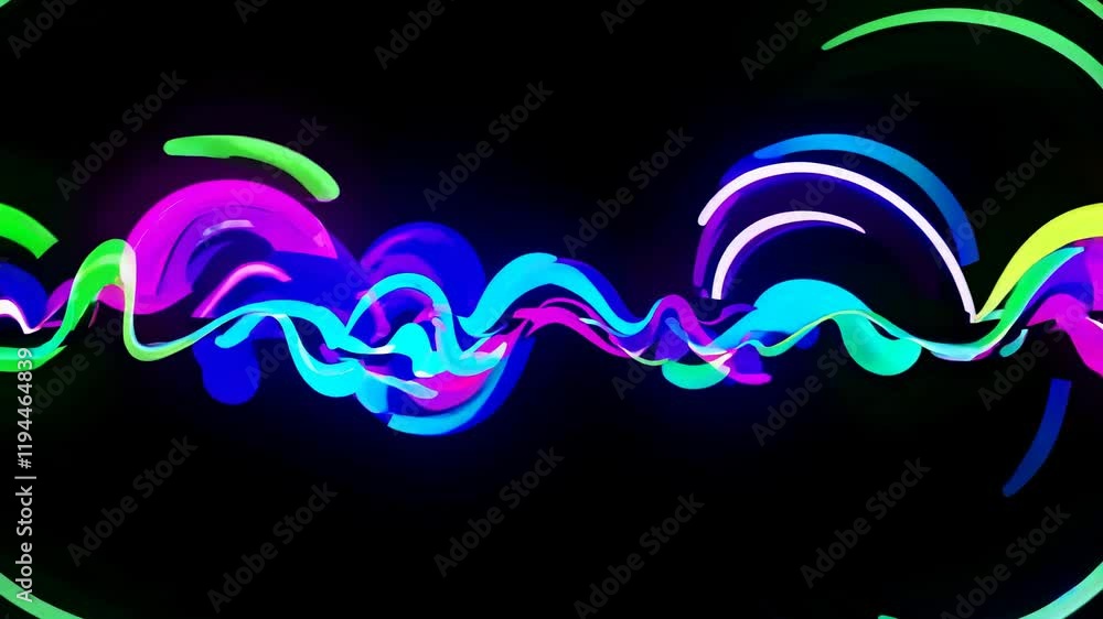Fototapete Dynamic visual display with colorful abstract patterns in mesmerizing circular shapes
