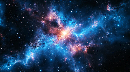 Cosmic explosion of vibrant colors in the depths of outer space captures the imagination