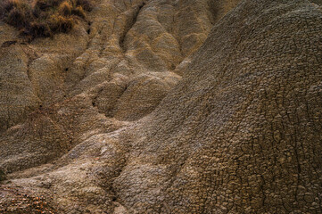 badlands sceneries inside the badlands national park, Matera province, italy