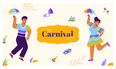 Happy carnival web landing page template