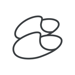 Cute slippers icon. Hand drawn monochrome illustration of a cozy indoor shoes isolated on a white background. Vector 10 EPS.