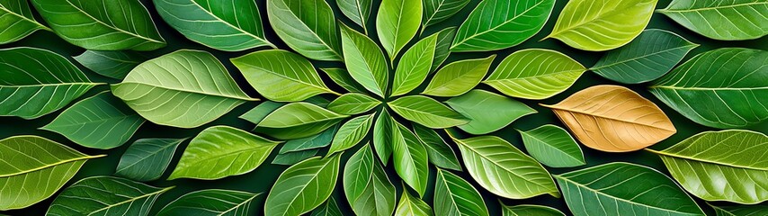 Obraz premium World wildlife and flora day concept, Kaleidoscope of Green Leaves Celebrating Flora and Wildlife on World Wildlife Day