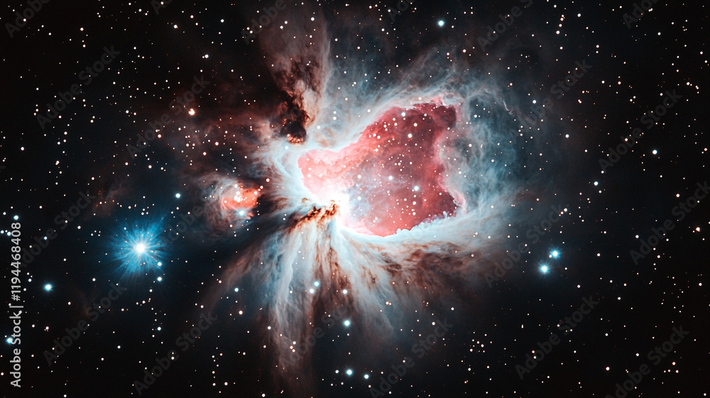 Aufkleber bright nebula shining in the depths of outer space with countless stars surrounding it